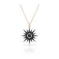 Azuris 925 Sterling Silver North Star Necklace Black Stone Gold-Plated Religious Chain GRS Certified Turkey Origin