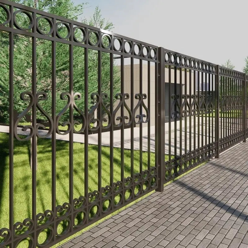 Modern Iron Privacy Fence for Garden-Durable Eco-Friendly 7 Feet Tall with 3D Modeling Service