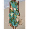 2025 Summer New Style Sleeveless Casual Printed Temperament Dress a Fresh Casual and Comfortable Dress