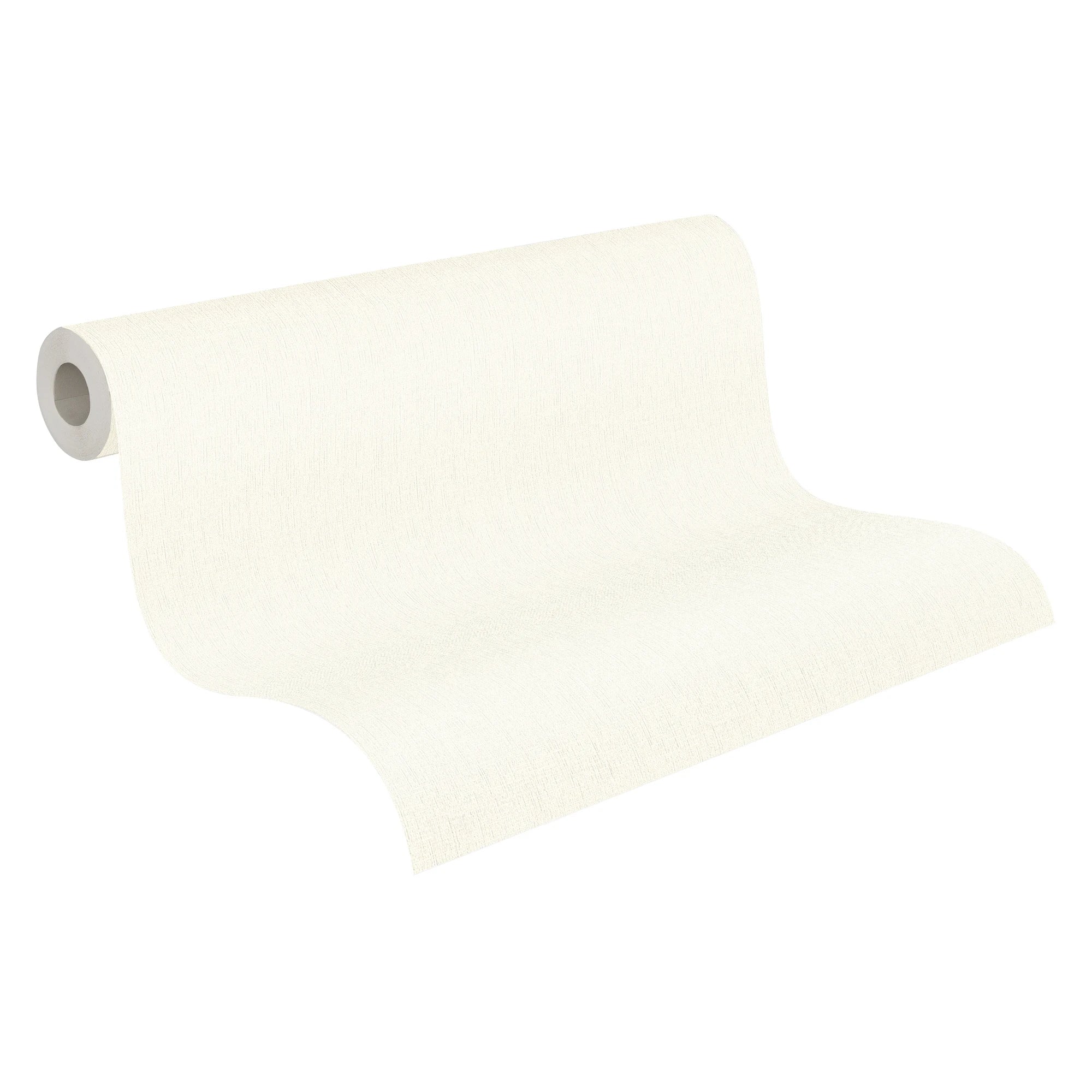 Made in Germany - Luxury Wallpaper rolls Plain Colour White Non Woven Vinyl Contract Wallpaper for Hotel - 2100 x 106 m