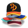 Wholesale Double Brim 100%Cotton Common 5-Panel Sporty Baseball Caps with Custom Embroidery Logos Four Seasons Use