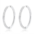 Export Quality Diamond Earing 14K White Gold Diamond Ring Inside Out 1 Carat Diamond Hoop Earrings for Women from India