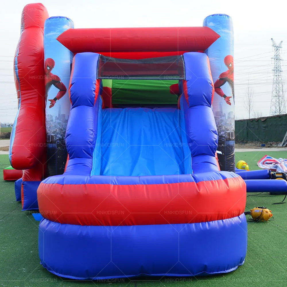 Unisex Paw Inflatable Bouncer Kids' Combo Bouncy Castle with Slide Trampoline for Children