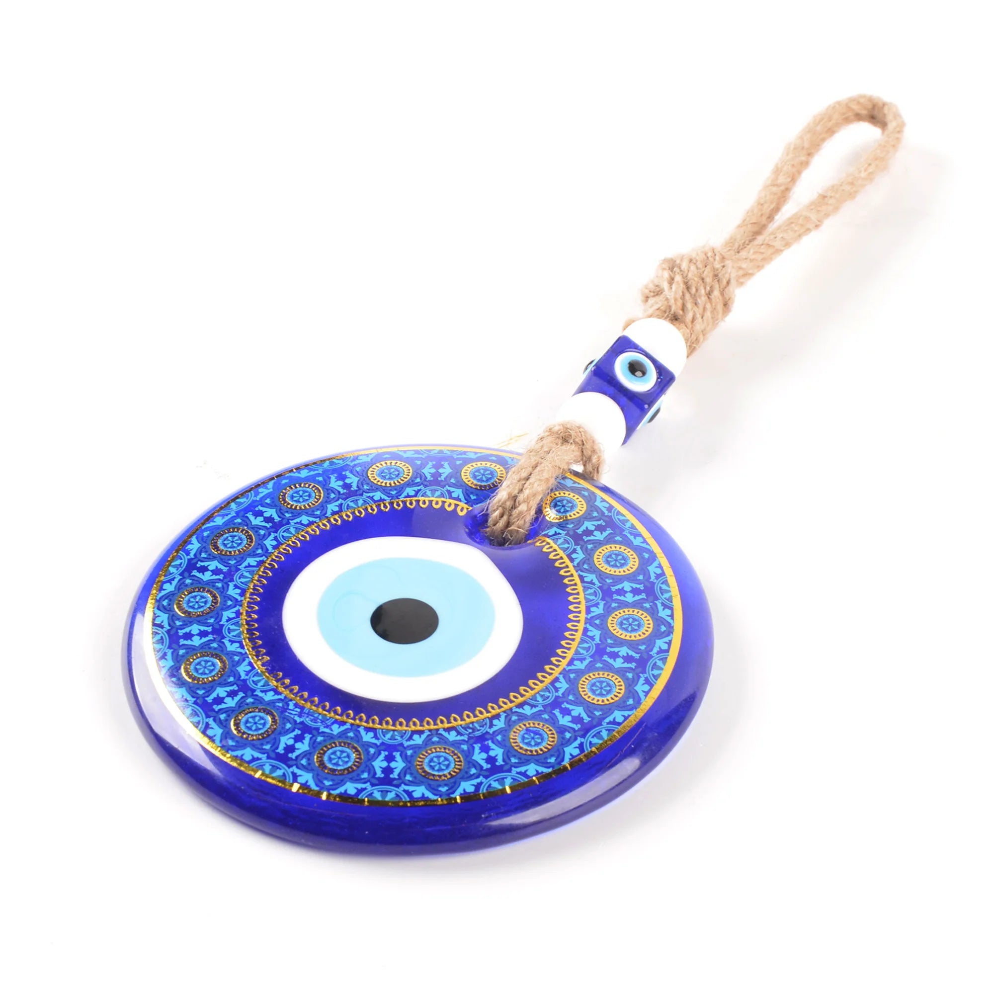 Handmade Evil Eye Wall Hanging 13cm Nazar Boncugu Good Luck Charming Glass Art Decor for Home Decor and Gifts