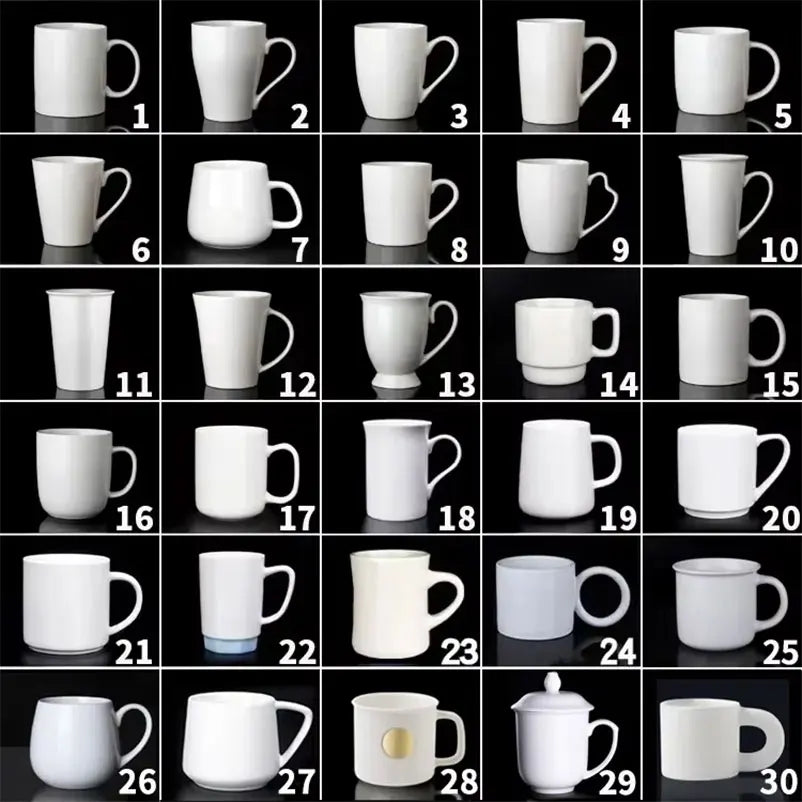 Customized Various Styles of Diy Mugs New Bone China Mugs Coffee Cups Ceramic White Custom Logo Printed Ceramic Sublimation Mug