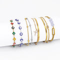 Turkish Devil Eye Colorful Anklet Simple Waterproof Double Chain Women's 18K Pvd Stainless Steel Cross Jewelry Anklet MegaBDM