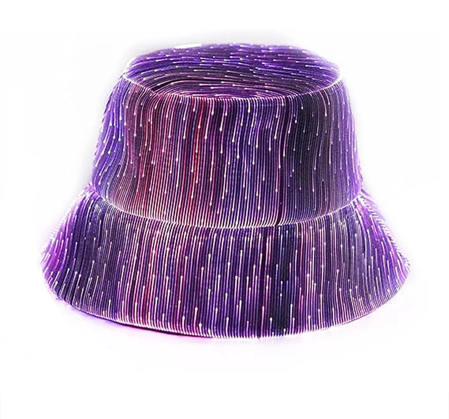 AI-MICH Adjustable LED Bucket Hat Glow in the Dark With Lightweight Fabric for Adults' Party Vibes