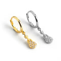 EH1051 Women Fashion Elegant Earring 925 Sterling Silver Guitar Pendant Drop Earrings