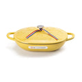 Cast Iron Enamel Round Shallow Pot with 30cm Diameter Eco-Friendly Cooking Pot for Gas & Induction Stoves