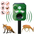 For Pigs Deer Fox Cats Dogs Rabbits Ground Stake Deterrent with Flash Light IP44 Waterproof Solar Ultrasonic Animal Repeller