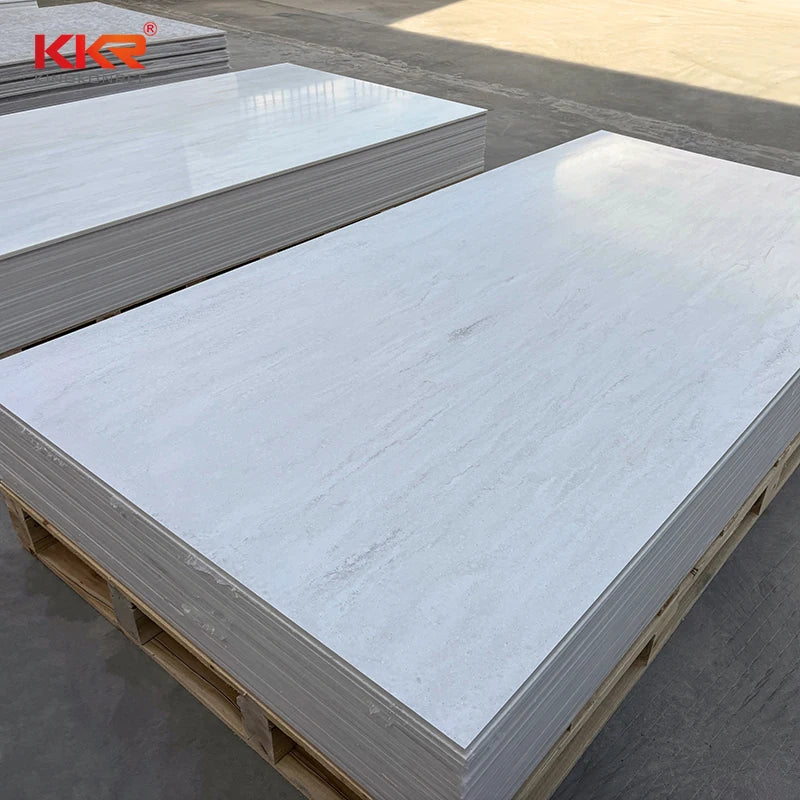 Modern Design 2440mm & 3660mm Solid Surface Engineered Stone Panel Calacatta Marble Texture Silica Free for Kitchen & Bathroom