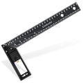 Professional Multifunctional 15.7 Inch L Square Aluminum Alloy Black Woodworking Right Angled Ruler Precise Multi-Angle OEM/ODM