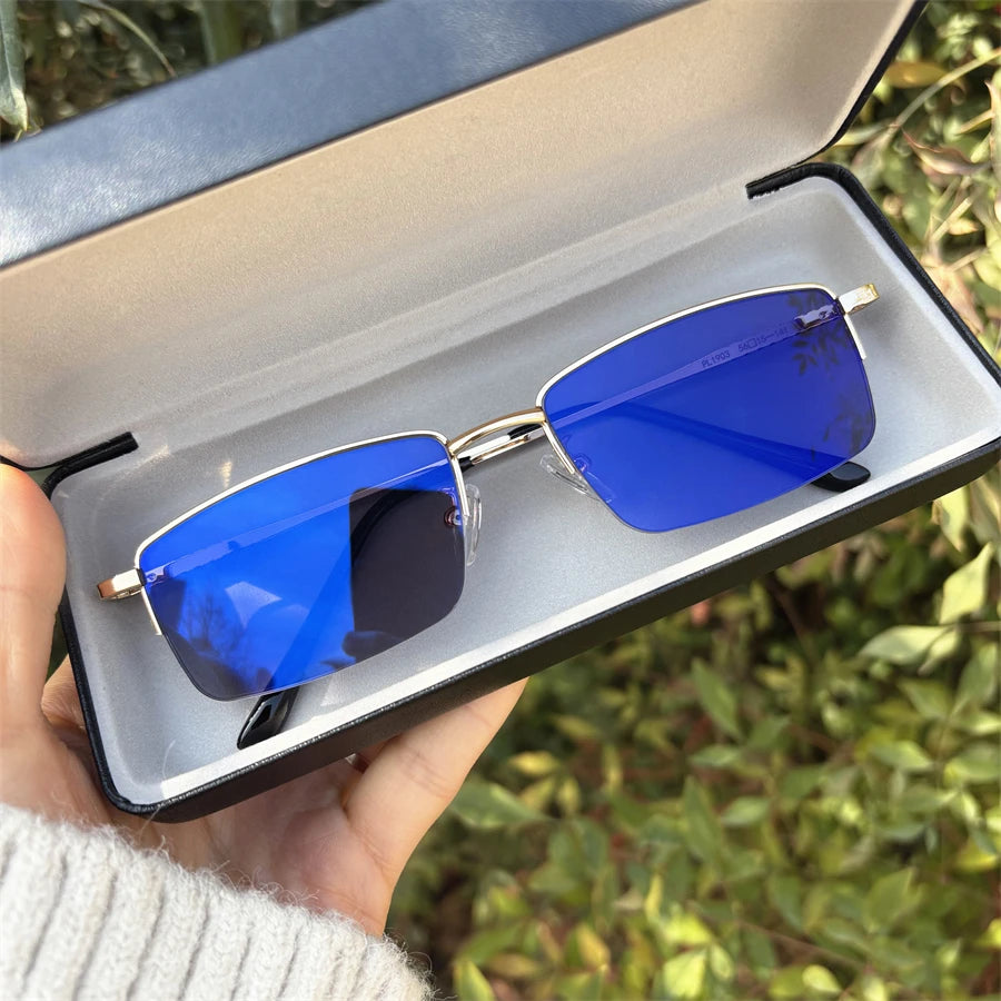 2026 Lenses Photochemical Antireflective Photochromic Glasses for men Blue Reflection Metal Frame For Gaming 2025 Fashion