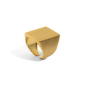 Adjustable Gold Silver Jewelry Geometric Square Signet Ring Wide Band Statement Big Blank Ring Gift for Her-Fine Rings