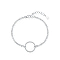 SL1702 925 Sterling Silver Luxury Hollow Round Bracelet Dazzling CZ Link Chain Bracelet for Women Wedding Statement Fine Jewelry