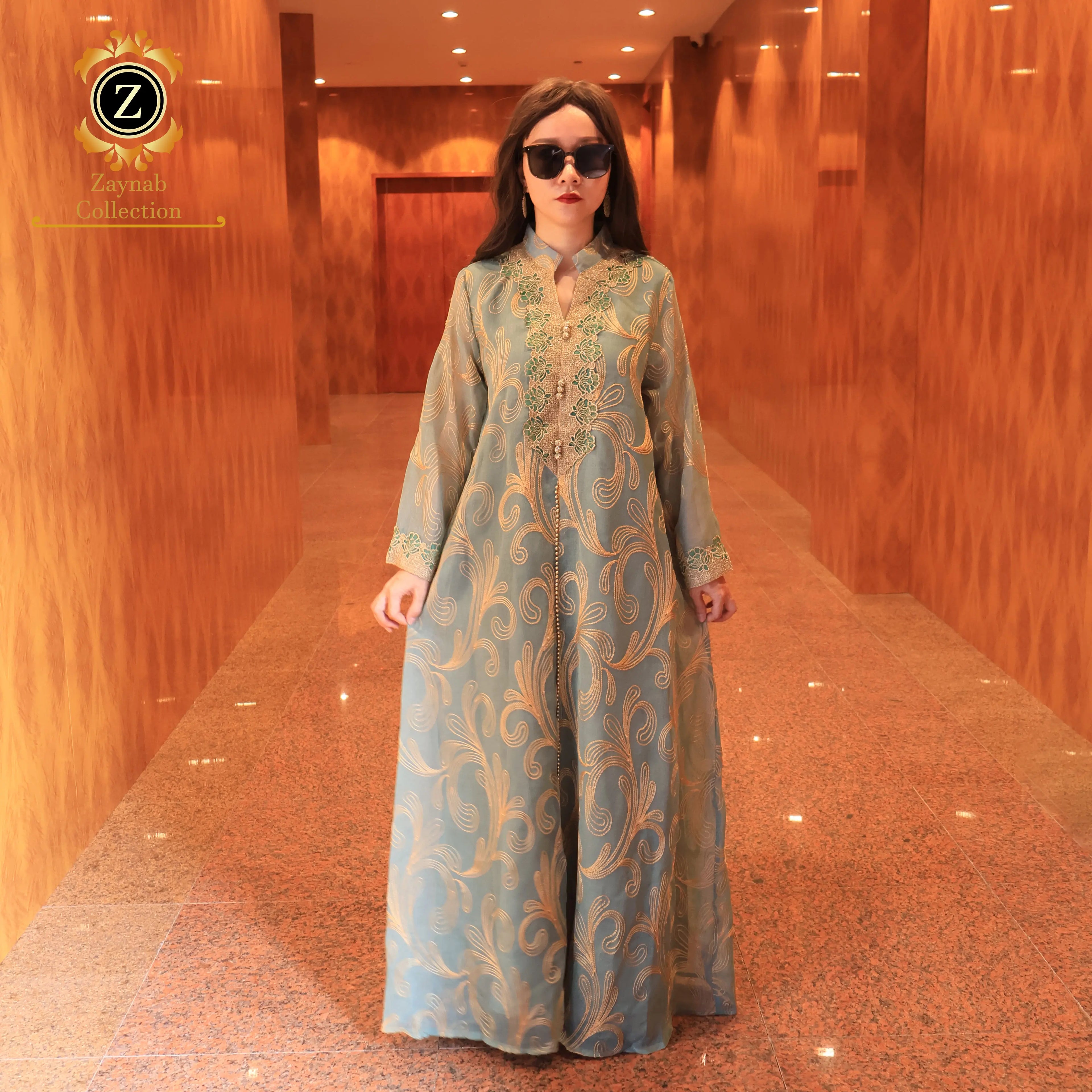 Zaynab Elegant Abaya Women Dubai Dress Abaya Islamic Clothing Ladies Women  Dress Custom Manufacturer Elegant Abaya