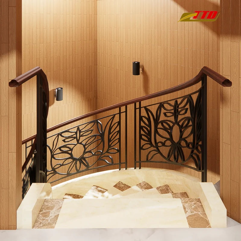Contemporary Iron/Wrought Iron Stair Railing Designs with Modern Aesthetics and Durability for Villa Residential Interiors