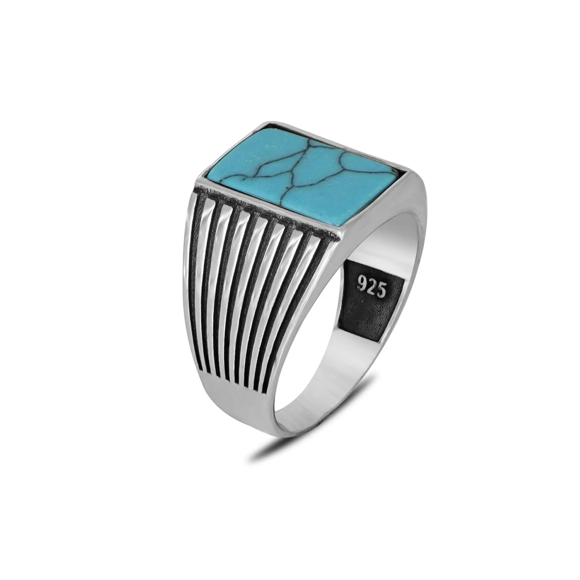 Hot New Azuris Men's 925 Sterling Silver Ring Ottoman Style with Natural Stone Direct From Turkey VALKH1889 Sale