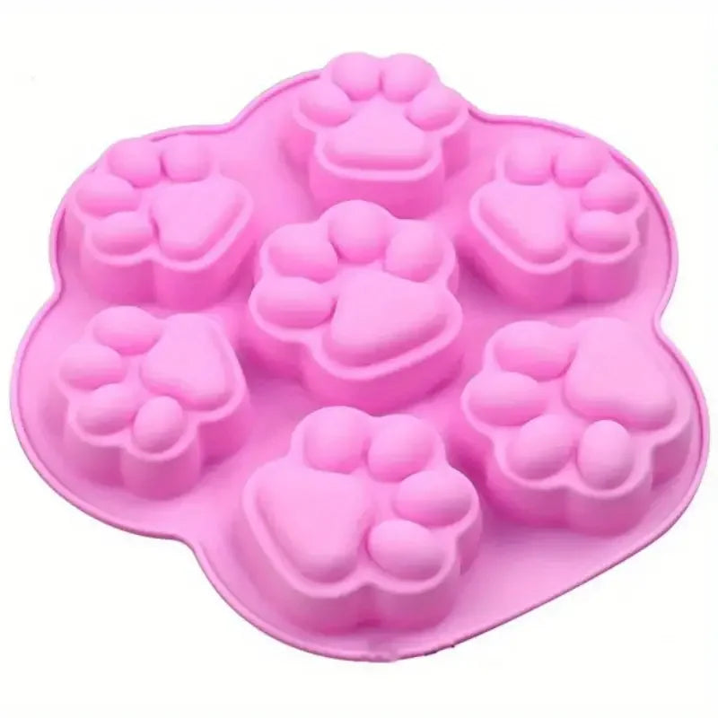 Silicone Cat Paw Mold for Candy Jelly Ice Cream Soap 7 Cavity Food Safe Baking Tool for Cakes Puddings