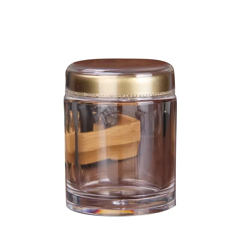 200ml Empty Transparent Acrylic Jars with Gold Lid Plastic Jar for Food Storage