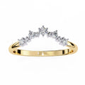 Unique Curved Wedding Band Round Brilliant Cut Diamond Lab Grown Stacking Matching Bridal Set Promise Gift Women IGI Certified