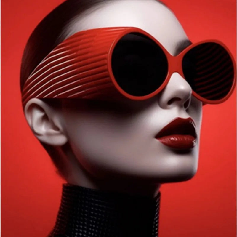Custom Logo 2026 Fashion Men Women Oversized Punk Sun Glasses UV400 Round Cyberpunk Sunglasses