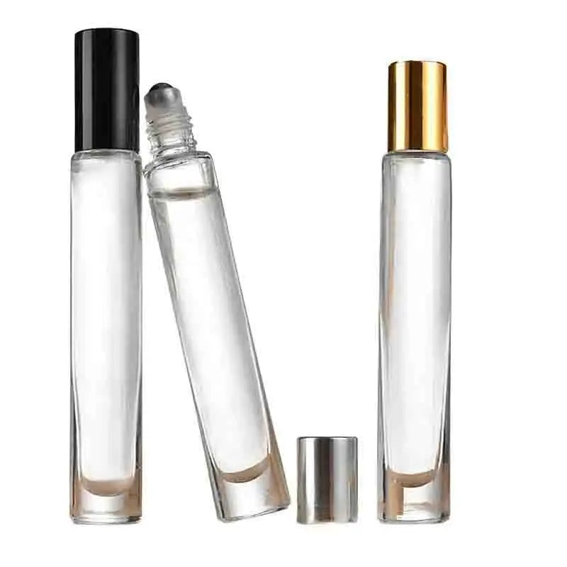 Hot Sale Matte Black Oil Perfume Bottles Stainless Steel Roller Ball 10ml Glass Roll on Bottle