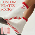 BiLu Custom Logo Pilates Socks Women Non Slip Yoga Barre Grip Socks Personalized Wholesale Professional Breathable Cotton Sport