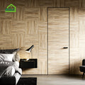 Modern Simple Aluminum Wood Frameless Flat Door Durable Composite Interior Home Hidden Invisible Door for Dining Room Bedroom