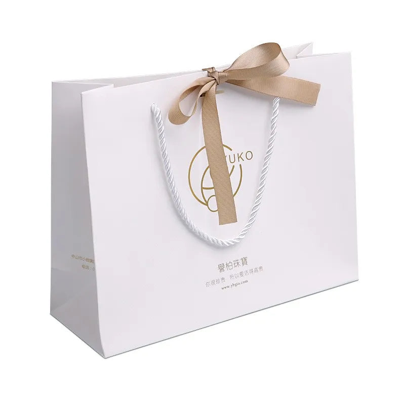 Wholesale Custom Logo Embossed Gift Bags Bulk Retail Boutique Packaging Shopping Paper Bag