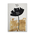 Made In Germany - Home Decor Canvas Picture Poppy Blossom Black Gold - Wall Mural In Cream And Gold - Stretcher Frame Art