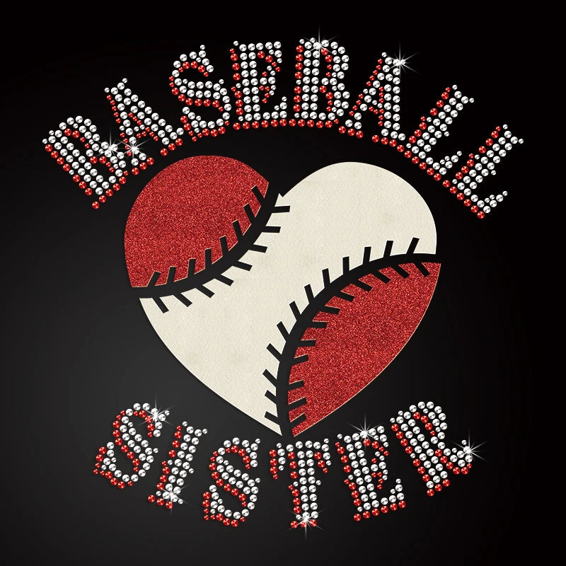 New Trending Products 2024 Baseball Rhinestone Design Dtf Transfers