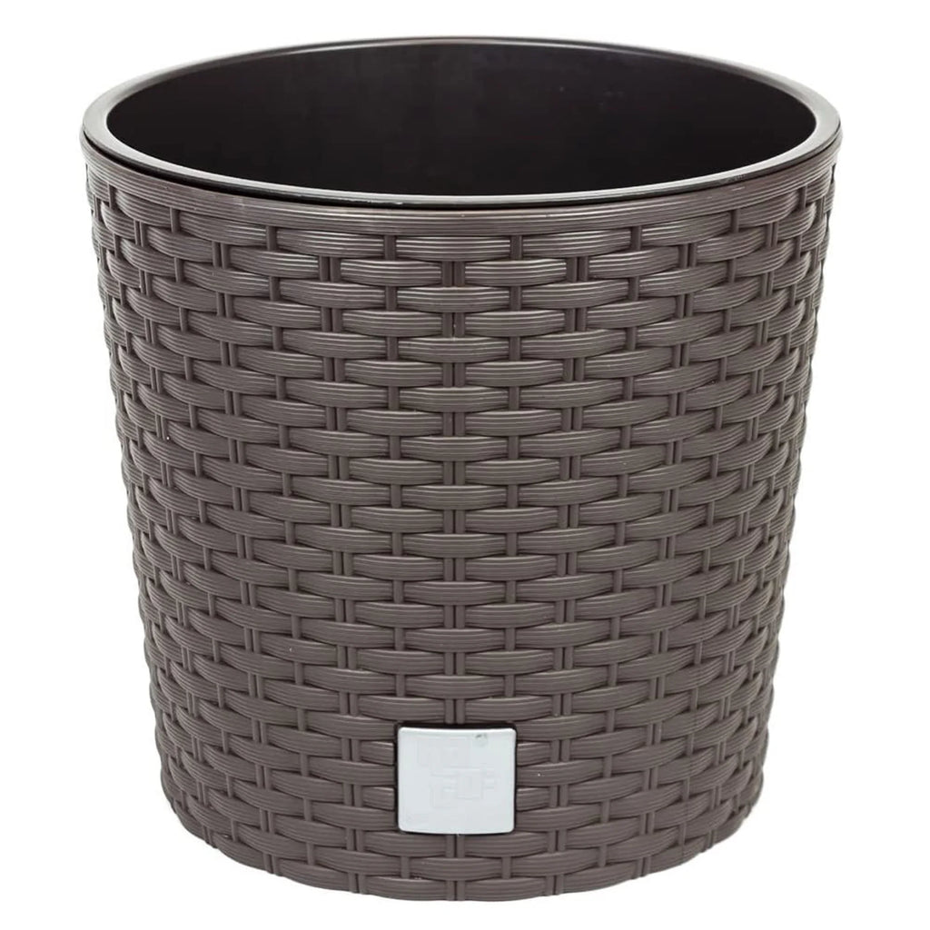 Rato 8.7 liter round pot with planting cup in dark ochre color 25 x 25 x 22.4 cm