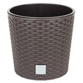Rato 8.7 liter round pot with planting cup in dark ochre color 25 x 25 x 22.4 cm