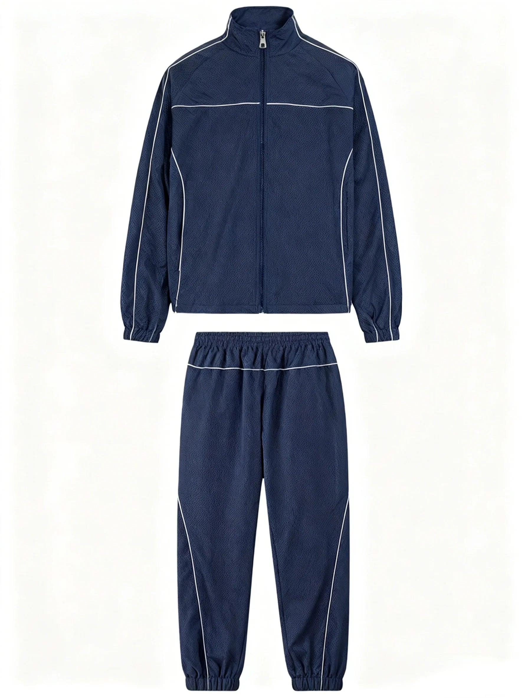 2025Customized logo High-quality Nylon Windproof Two-piece Sportswear Reflective Zipper Men's Sports Suit