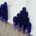 Handmade Round Blue Russian Trade Glass Beads Vintage Style Jewelry Supplies