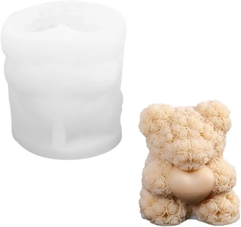 S Size Heart Bear Baking Tray DIY Aroma Candle Mold for Cake Handmade Soap Baking Tray Handmade Baking Tools