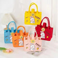 MU Rabbit Flower Felt Bag Cute Toy Tote Shopping Gift Bag Handbag Grocery Portable Reusable Shop Bag