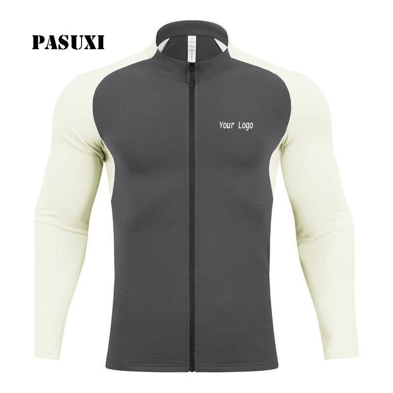 Pasuxi Men's Windproof Sports Jacket Quick-Dry Knitted Fabric for Outdoor Hiking Camping Cycling Fitness Activities