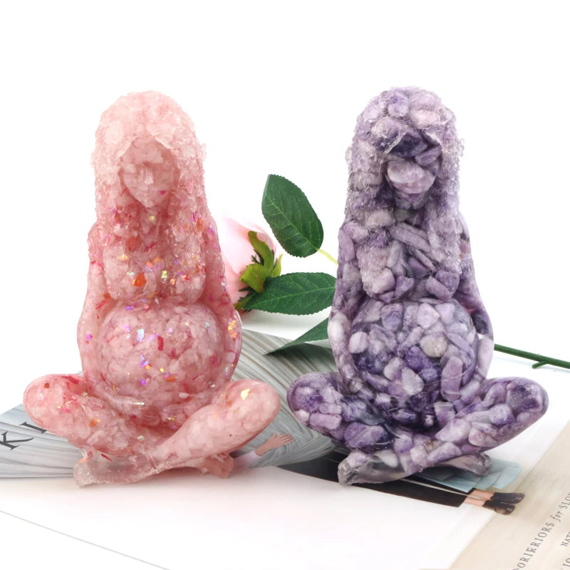 Healing Folk Crafts Wholesale Natural Polished Crystal Gravel Stone Resin Crystal Carvings for Decoration