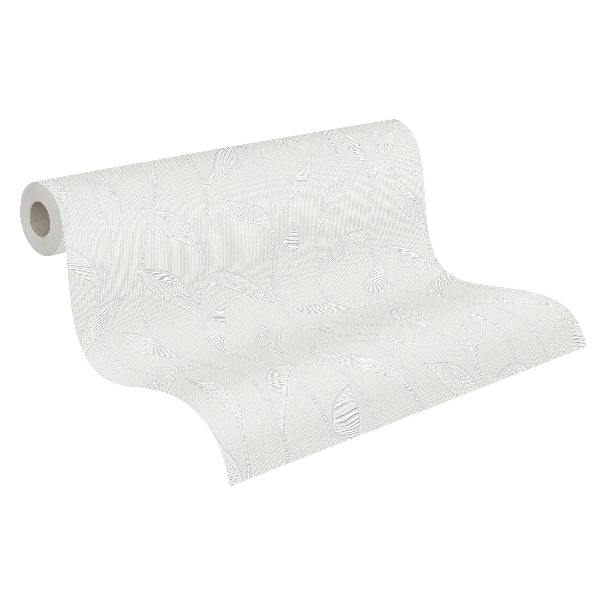 Modern Coatable Paintable White Non Woven Vinyl Wallpaper Rolls-Highly Wash-Resistant & Light Resistant Made Germany 10.05x0.53m