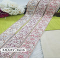 Custom Made Floral Embroidered Organza Ribbons Light Pastel Colors White Base 100% Cotton Eco-Friendly for Ladies Suits Dresses