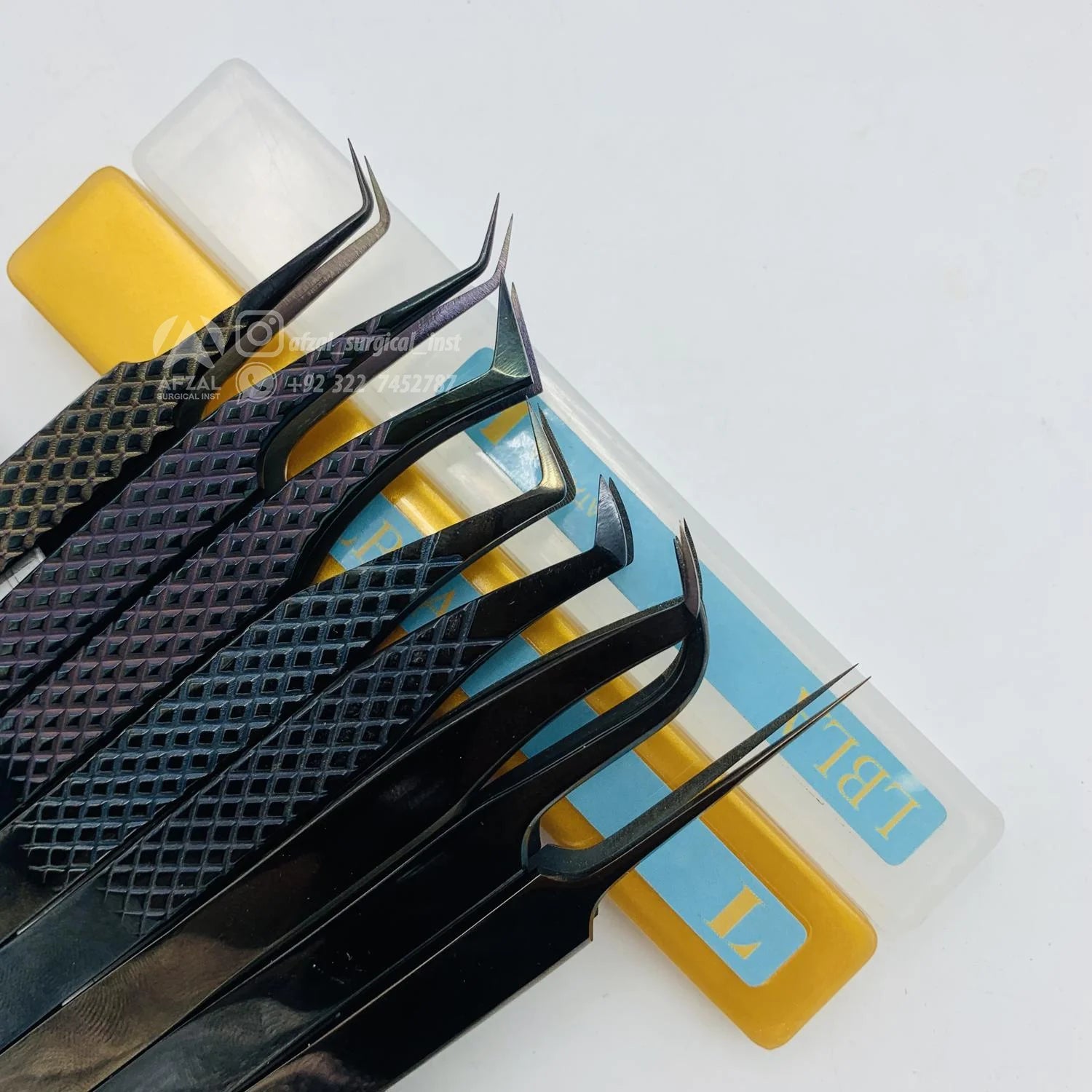 New Arrival Sustainable Stainless Steel Eyelash Tweezers Black Plasma Lash Tweezers Micro Fiber Tips Pointed Volume Beauty Tools