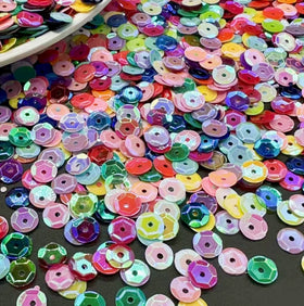 500g Per Bag Wholesale Price 6mm Size One Hole Round Pvc Sequins for Slime Filler Nail Decoration