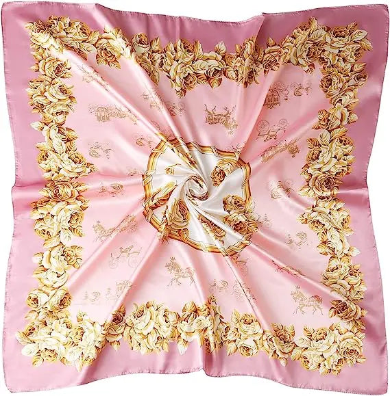 Fashion Satin Scarf Bandana Custom Print Silk Like Floral Head Scarves Square Satin Hair Scarf Bandanas for Women