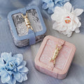 Vintage Travel Jacquard Embroidery Jewelry Box Portable Metal Lock Jewellery Storage Container for Travel