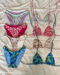 2023 OEM Design Double-Lined Recycled Fabric Leopard Plaid Brazilian Thong Swimsuit Women's 2-Piece Bikini Set Beachwear