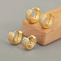 QIKU Wholesale Tarnish Free Gold Plated Cubic Zirconia Elegant Luxury Party Wedding Fancy Earrings for Women and Girls