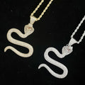 Wholesale Fashion Bling Bling Jewelry Men Hip Hop Necklace Cz Cobra Snake Pendant