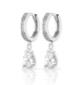 Wholesale Fine Gold-Plated 925 Sterling Silver Drop CZ Zircon Stone Hoop Earrings for Wedding From Turkey Fashion Style